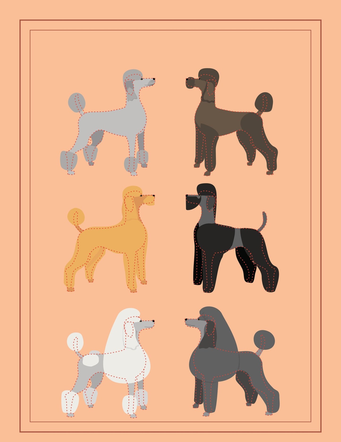Bark meets beauty – modern, stylized canine illustrations - Bard and Bloom