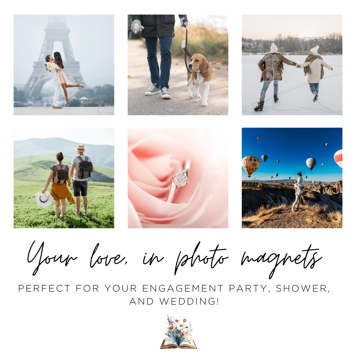 Custom bridal and baby shower and engagement party magnet bundles - Bard and Bloom