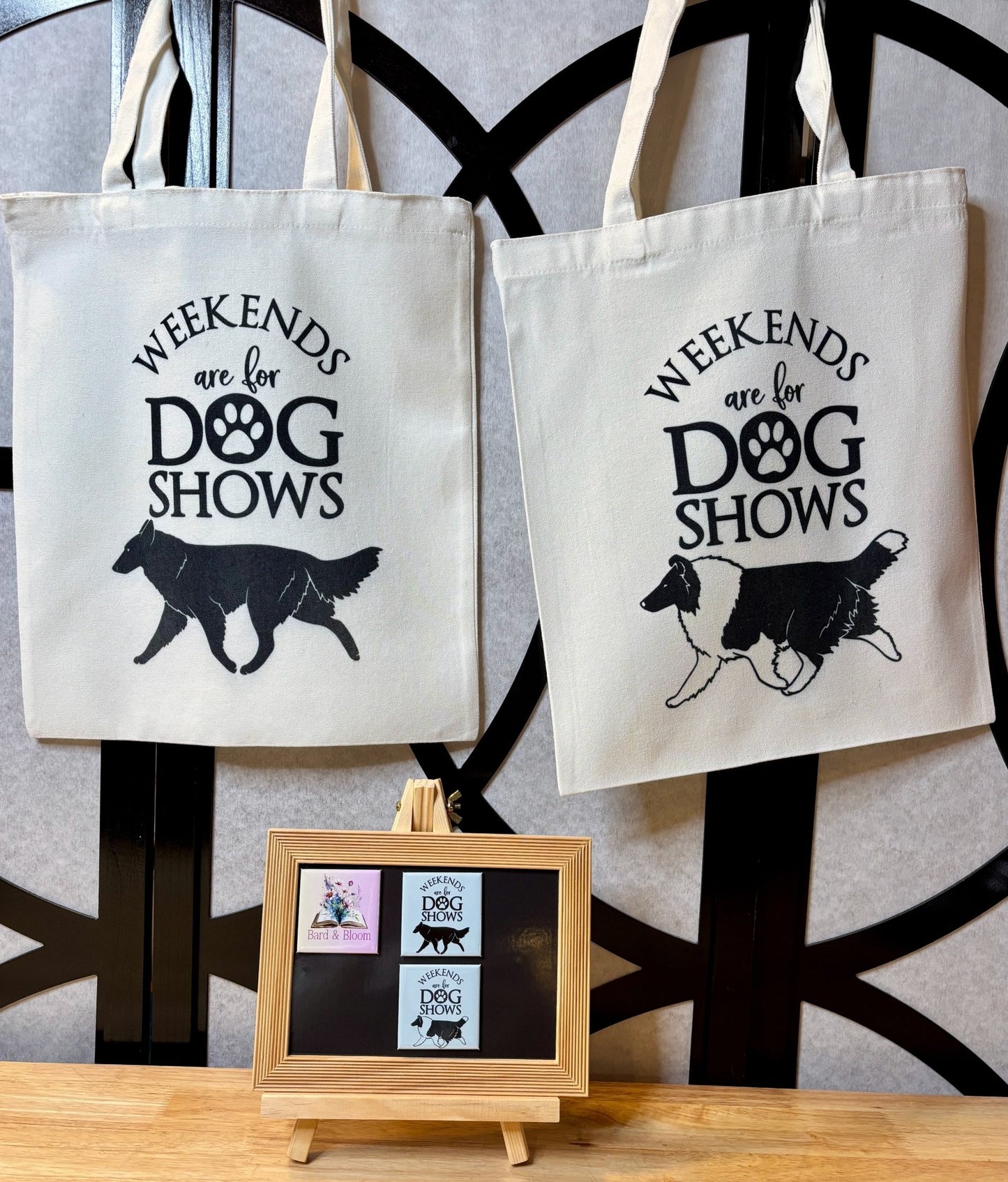 The Herding Group - Weekends are for dog shows TOTE BAGS - Bard and Bloom