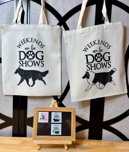 The Herding Group - Weekends are for dog shows TOTE BAGS - Bard and Bloom